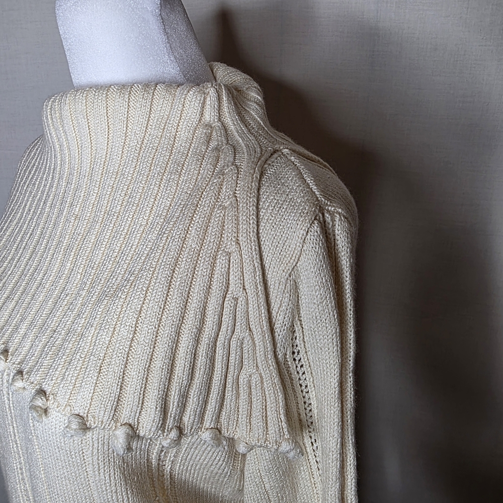 Escada Womens Ivory Wool Cashmere Blend Sweater Size 44 Large - Picture 7 of 10